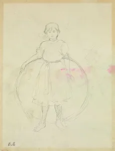 Young Girl with a Hoop, 1888 (graphite on paper) Young Girl with a Hoop, 1888 (graphite on paper)