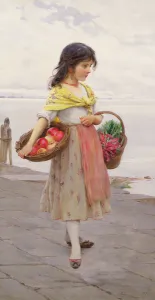 Young Girl Selling Fruits and Vegetables Young Girl Selling Fruits and Vegetables