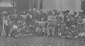 The Young Maharaja of Gwalior with his guardian Sir Lepel Griffin and court, c.1886 The Young Maharaja of Gwalior with his guardian Sir Lepel Griffin and court, c.1886