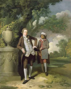 A Young Man with his Indian servant holding a portfolio (oil on canvas) A Young Man with his Indian servant holding a portfolio (oil on canvas)