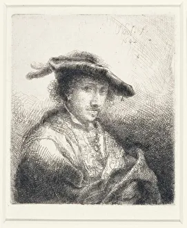 Young Man Wearing a Plumed Hat, 1642 (etching) Young Man Wearing a Plumed Hat, 1642 (etching)