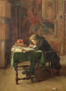 Young Man Writing, 1852 (oil on canvas) Young Man Writing, 1852 (oil on canvas)