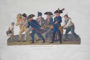 Young Men off to Practise using the Cannon, c.1789 (gouache on paper) Young Men off to Practise using the Cannon, c.1789 (gouache on paper)