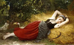 Third Class Gallery: A Young Peasant Girl, Sleeping, 1874 (oil on canvas)