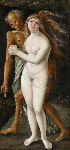 Young Woman and Death, 1517 (tempera on panel) Young Woman and Death, 1517 (tempera on panel)