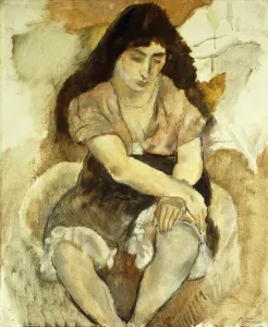 Young Woman Sitting; Jeune Fille Assise, 1921 (oil on board) Young Woman Sitting; Jeune Fille Assise, 1921 (oil on board)