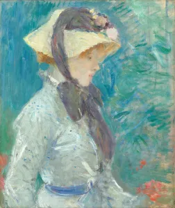 Young Woman with a Straw Hat, 1884 (oil on canvas) Young Woman with a Straw Hat, 1884 (oil on canvas)