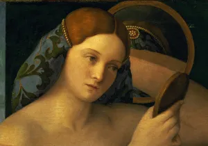 Young Woman at her Toilet, detail of the face, 1515 (oil on panel) Young Woman at her Toilet, detail of the face, 1515 (oil on panel)