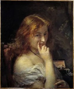 Young Woman Has Her Toilet Painting by Adolphe Cals (1810-1880) 1876 Sun Young Woman Has Her Toilet Painting by Adolphe Cals (1810-1880) 1876 Sun