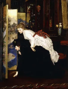 Young Women looking at Japanese Objects, c.1869-1870 (oil on canvas) Young Women looking at Japanese Objects, c.1869-1870 (oil on canvas)