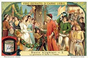 The youth of Dante in Florence (chromolitho)
