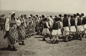 Yugoslavia: Kolo Dance to bagpipes (b/w photo) Yugoslavia: Kolo Dance to bagpipes (b/w photo)