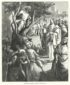 Zaccheus called by Christ, Luke XIX, 5 (engraving) Zaccheus called by Christ, Luke XIX, 5 (engraving)