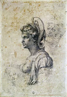 Zenobia, 1533, by Michelangelo (1475-1564), study Zenobia, 1533, by Michelangelo (1475-1564), study