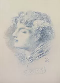 Zephyr Gallery: Zephyr, 1887 (blue crayon & pencil on paper)
