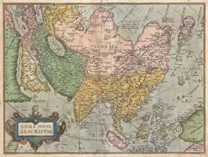 Latitude Gallery: 1570, Ortelius Map of Asia, first edition, Abraham Ortelius, also Orthellius, 1527 - 1598