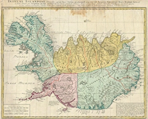 1761, Homann Heirs Map of Iceland Insulae Islandiae, topography, cartography, geography 1761, Homann Heirs Map of Iceland Insulae Islandiae, topography, cartography, geography