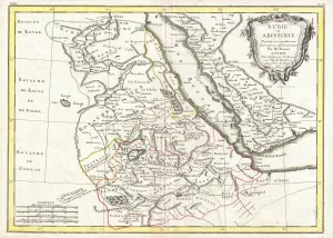 1771, Bonne Map of Abyssinia, Ethiopia, Sudan and the Red Sea, Rigobert Bonne 1727 - 1794 1771, Bonne Map of Abyssinia, Ethiopia, Sudan and the Red Sea, Rigobert Bonne 1727 - 1794