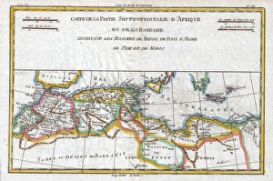 1780, Raynal and Bonne Map of the Barbary Coast of Northern Africa, Rigobert Bonne 1727 – 1794 1780, Raynal and Bonne Map of the Barbary Coast of Northern Africa, Rigobert Bonne 1727 – 1794