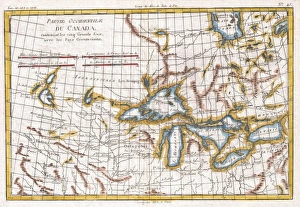 1780, Raynal and Bonne Map of Great Lakes and Upper Mississippi 1780, Raynal and Bonne Map of Great Lakes and Upper Mississippi