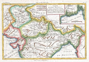 1780, Raynal and Bonne Map of Northern India, Rigobert Bonne 1727 - 1794, one of 1780, Raynal and Bonne Map of Northern India, Rigobert Bonne 1727 - 1794, one of