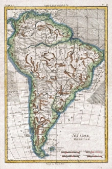 1780, Raynal and Bonne Map of South America, Rigobert Bonne 1727 - 1794, one of the 1780, Raynal and Bonne Map of South America, Rigobert Bonne 1727 - 1794, one of the
