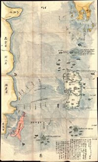 Maps Gallery: 1781, Japanese Temmei 1 Manuscript Map of Taiwan and the Ryukyu Dominion, topography