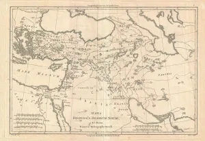 1787, Bonne Map of the Dispersal of the Sons of Noah, Rigobert Bonne 1727 - 1794 1787, Bonne Map of the Dispersal of the Sons of Noah, Rigobert Bonne 1727 - 1794