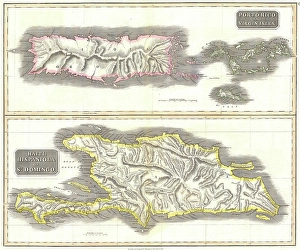 1815, Thomson Map of Porto Rico, Virgin Islands, Haiti, Dominican Republic, John Thomson 1815, Thomson Map of Porto Rico, Virgin Islands, Haiti, Dominican Republic, John Thomson