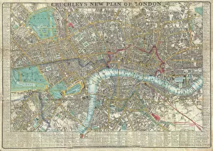 Old Map Gallery: 1848, Crutchley Pocket Map or Plan of London, England, topography, cartography, geography