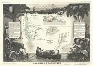 1852, Levassuer Map of Senegal, Senegambia, and Madagascar, topography, cartography