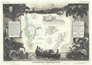 1852, Levassuer Map of Senegal, Senegambia, and Madagascar, topography, cartography 1852, Levassuer Map of Senegal, Senegambia, and Madagascar, topography, cartography