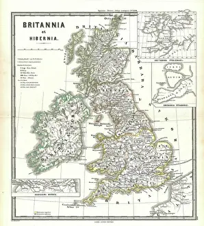Map Prints: Spruner Map of the British Isles Print, 1865