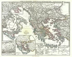 Geometric Gallery: 1865, Spruner Map of Greece, Macedonia and Thrace before the Peloponnesian War. topography