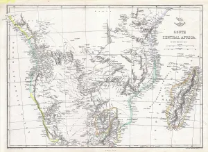 1868, Dispatch, Weller Map of South Central Africa, Angola, Botswana, Tanzania, etc 1868, Dispatch, Weller Map of South Central Africa, Angola, Botswana, Tanzania, etc