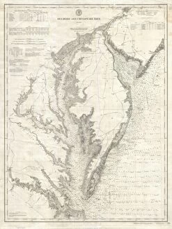 Old Antique View Gallery: 1893, U.S. Coast Survey Nautical Chart or Map of the Chesapeake Bay and Delaware Bay