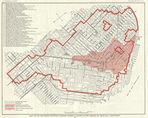 Old Antique View Gallery: 1907, Geological Survey Map of San Francisco after 1906 Earthquake, topography, cartography