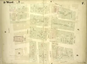 1st Ward. Plate F: Map bounded by Liberty Street, William Street, Exchange Place 1st Ward. Plate F: Map bounded by Liberty Street, William Street, Exchange Place