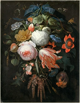 Abraham Mignon, German (1640-1679), A Hanging Bouquet of Flowers, probably 1665-1670 Abraham Mignon, German (1640-1679), A Hanging Bouquet of Flowers, probably 1665-1670