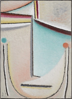 Abstract Head Pink-Light Blue 1929 oil cardboard Abstract Head Pink-Light Blue 1929 oil cardboard