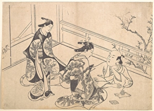 Actor Ichimura Takenojo Reclining Balcony Edo period Actor Ichimura Takenojo Reclining Balcony Edo period