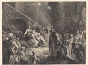 Adoration of the Kings, print maker: Jan Harmensz. Muller, Jan Harmensz. Muller, 1598 Adoration of the Kings, print maker: Jan Harmensz. Muller, Jan Harmensz. Muller, 1598