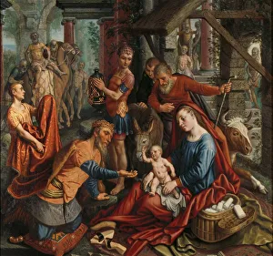 Adoration Magi Center panel triptych depicting Adoration Magi Center panel triptych depicting