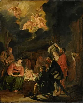 Adoration Shepherds left holy family right shepherds Adoration Shepherds left holy family right shepherds