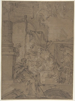 Adoration Shepherds mid-17th century Black chalk Adoration Shepherds mid-17th century Black chalk