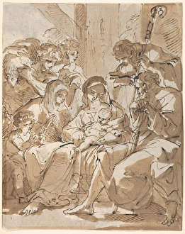 Adoration Shepherds mid late 18th century Pen Adoration Shepherds mid late 18th century Pen