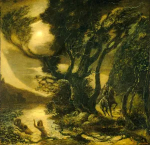 Albert Pinkham Ryder, Siegfried and the Rhine Maidens, American, 1847-1917, 1888-1891 Albert Pinkham Ryder, Siegfried and the Rhine Maidens, American, 1847-1917, 1888-1891