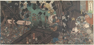 Album Fifteen Triptychs Famous Battlescenes Edo period Album Fifteen Triptychs Famous Battlescenes Edo period
