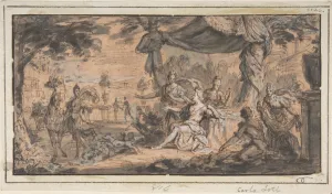 Alexander Bucephalus 17th century Pen brown ink Alexander Bucephalus 17th century Pen brown ink