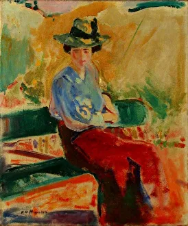Alfred Henry Maurer Figure Bench c. 1908 Oil Alfred Henry Maurer Figure Bench c. 1908 Oil